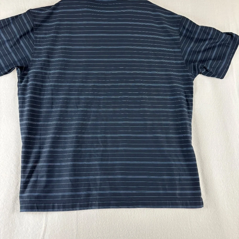 Nike, Golf Polo Shirt, Men's XXL, Dark Blue Gray stripes,‎ Fit Dri
